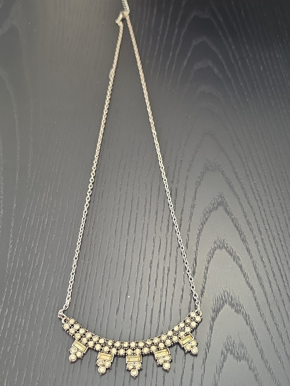 Macy's Silver-Tone Necklace with Faux Diamonds